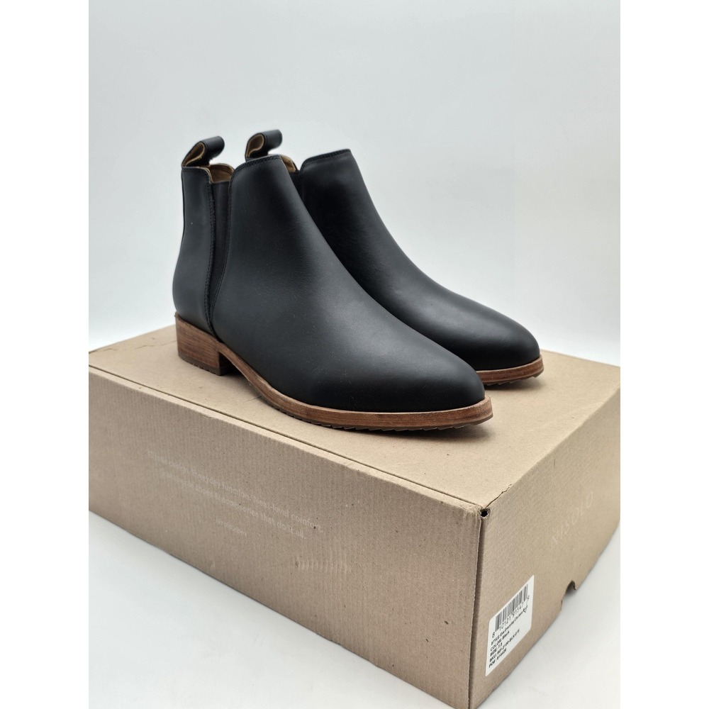 Nisolo Boots Womens Size 7.5 Black Leather Eva Everyday Chelsea Ankle Booties